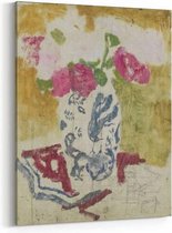 Schilderij - Vaas met rose bloemen — 60x90 cm