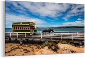 Schilderij - Famous Horse Drawn Tram in Victor Harbor — 100x70 cm