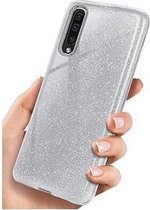 Samsung A50 Siliconen Glitter Hoesje Zilver