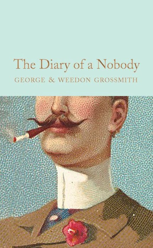 Boekomslag van 'The Diary of a Nobody' met een illustratie van een man met snor en sigaret.