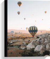 Canvas  - Groep met Luchtballonnen  - 30x40cm Foto op Canvas Schilderij (Wanddecoratie op Canvas)