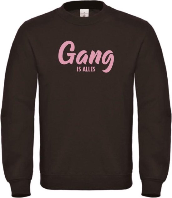 Wintersport sweater zwart XL - Gang is alles - roze - soBAD. | Foute apres ski outfit | kleding | verkleedkleren | wintersporttruien | wintersport dames en heren
