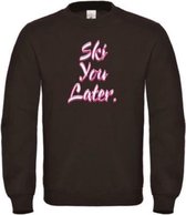 Wintersport sweater zwart S - Ski you later - soBAD. | Foute apres ski outfit | kleding | verkleedkleren | wintersporttruien | wintersport dames en heren