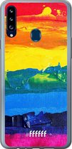 Samsung Galaxy A20s Hoesje Transparant TPU Case - Rainbow Canvas #ffffff