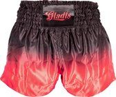 Gladts Kickboksbroek Volwassenen Zwart/rood Maat S