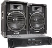 Complete 400W MAX geluidsset met MAX8 speakers en SPL400 versterker