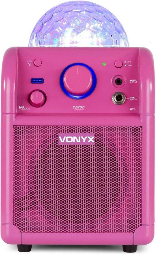 Karaoke set Vonyx SBS50P Roze karaokeset met Bluetooth