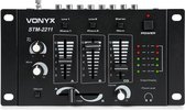 Mengpaneel - Vonyx STM-2211B  4-kanaals mengpaneel met 3x lijningang + microfoon ingang - Zwart