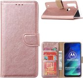 Xssive Hoesje voor Motorola Moto One Fusion - Book Case - Rose Goud