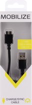 Mobilize USB-A naar Micro USB-B Kabel 1 Meter - Zwart