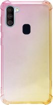 ADEL Siliconen Back Cover Softcase Hoesje voor Samsung Galaxy A11/ M11 - Kleurovergang Roze Geel
