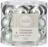 House Of Seasons Kerstballen 2,5 Cm Glas Mintgroen 24 Stuks
