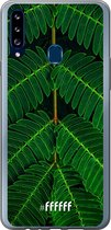 Samsung Galaxy A20s Hoesje Transparant TPU Case - Symmetric Plants #ffffff