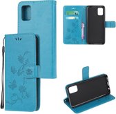 Bloemen Book Case - Samsung Galaxy A31 Hoesje - Blauw