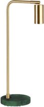 Marmeren Tafellamp - Metaal - E27 Fitting - 15x28cm - Messing / Groen Marmer