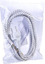 câble textile 3.0m recouvert blanc