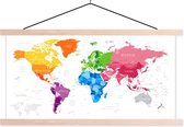 Mappemonde colorée pour affiche textielposter enfant lamelles vierge 150x75 cm - Tirage photo sur plaque scolaire (décoration murale salon / chambre)