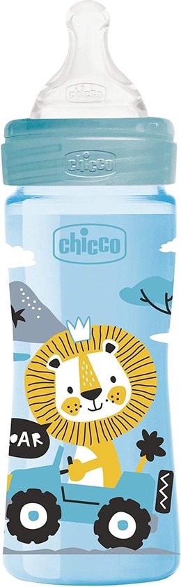 Babyflesje - Chicco Zuigfles 250 Ml Polymeer/siliconen Blauw/transparant