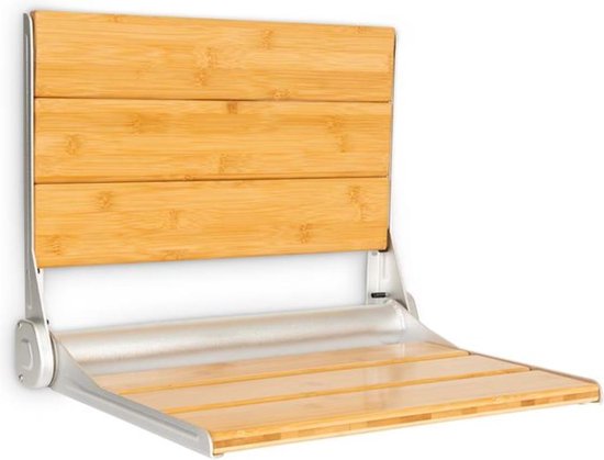 Arielle Deluxe douchezitje bamboe aluminium opklapbaar 160 kg max. hout