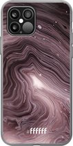 6F hoesje - geschikt voor iPhone 12 - Transparant TPU Case - Purple Marble #ffffff
