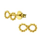 Oorbellen dames | Oorstekers | Gold plated oorstekers, lemniscaat van bolletjes | WeLoveSilver