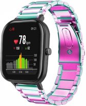 Stalen Smartwatch bandje - Geschikt voor  Xiaomi Amazfit GTS stalen band - regenboog - Horlogeband / Polsband / Armband
