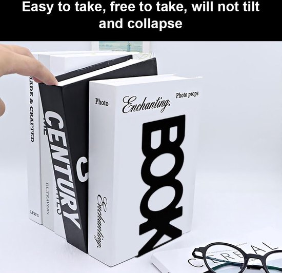 Unieke metalen decoratieve boekensteunen - grillige verborgen boekuiteinden voor een coole boekhouderweergave - schattig woondecoratie en modern cadeau- idee voor planken, bureau of tafel (koken