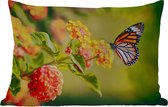 Buitenkussens - Vlinder - Insecten - Bloemen - Geel - 60x40 cm - Weerbestendig