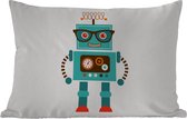 Buitenkussens - Tuin - Robot - Bril - Tandwielen - Gezicht - Jongens - Kids - 50x30 cm