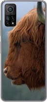 Geschikt voor Xiaomi Mi 10T 5G hoesje - Schotse Hooglander - Dieren - Mist - Siliconen Telefoonhoesje