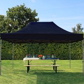 Tente de fête Easy Up 3x4,5 m Pavillon pliant, acier PREMIUM 40mm, noir
