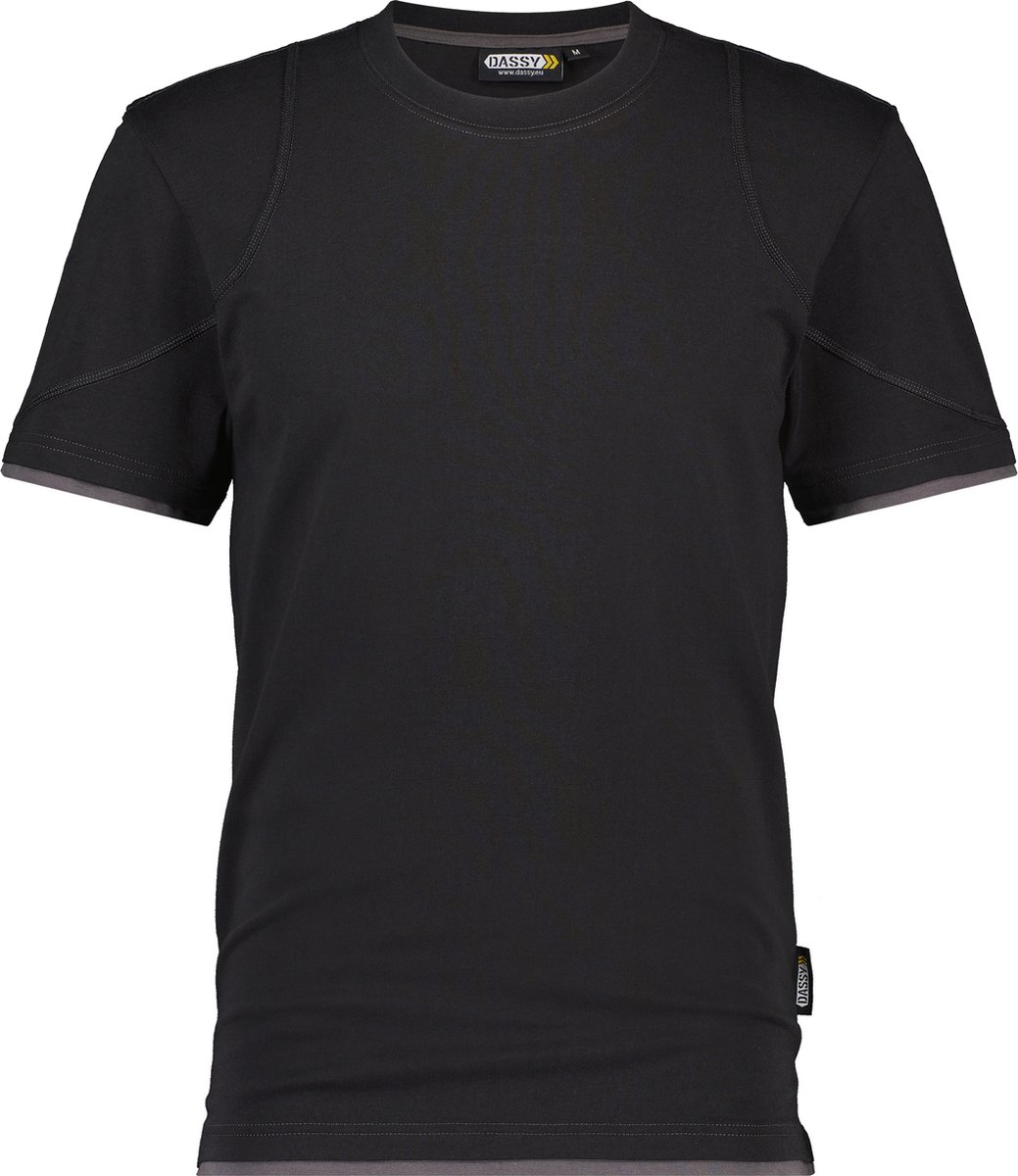 DASSY® Kinetic T-shirt - maat XL - ZWART/ANTRACIETGRIJS