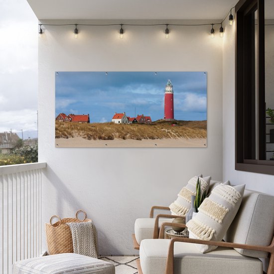 Décoration murale extérieur Phare aux Pays- Nederland - 160x80 cm - Toile de jardin - Affiche extérieure