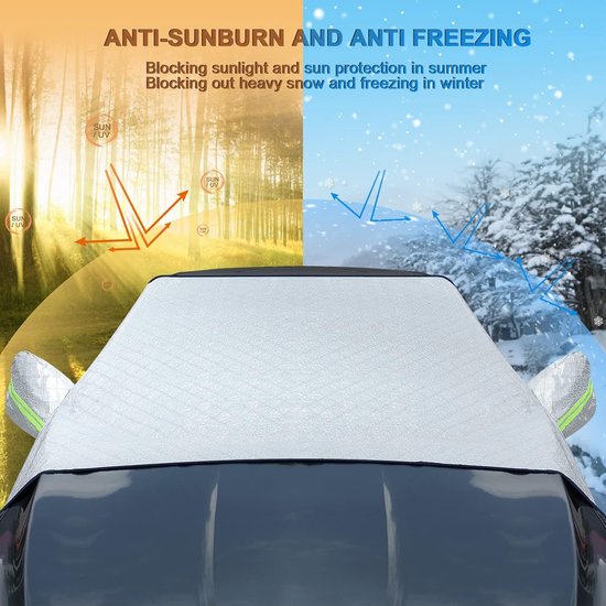 Protection Pare-brise Voiture 70x150 Cm Anti-gel Et UV - Pliable, Universelle - Pour Hiver/été