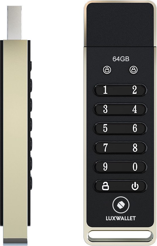 LUXWALLET SecureGuard – USB 3.0 Flashdrive Met Wachtwoord – 64GB USB Stick - Beveiligd – Geschikt voor o.a. Crypto / Bitcoin wachtwoorden