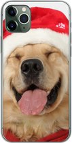 Geschikt voor iPhone 11 Pro Max hoesje - Hond - Grappig - Lachen - Kinderen - Jongens - Meisjes - Siliconen Telefoonhoesje