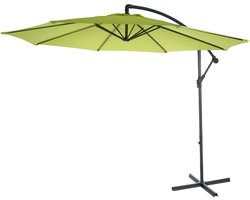 Acerra zweefparasol, parasol, Ø 3m kantelbaar, polyester/staal 11kg ~ green-lemon zonder voet