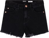 Meisjes jeans short high waist - Zwart denim