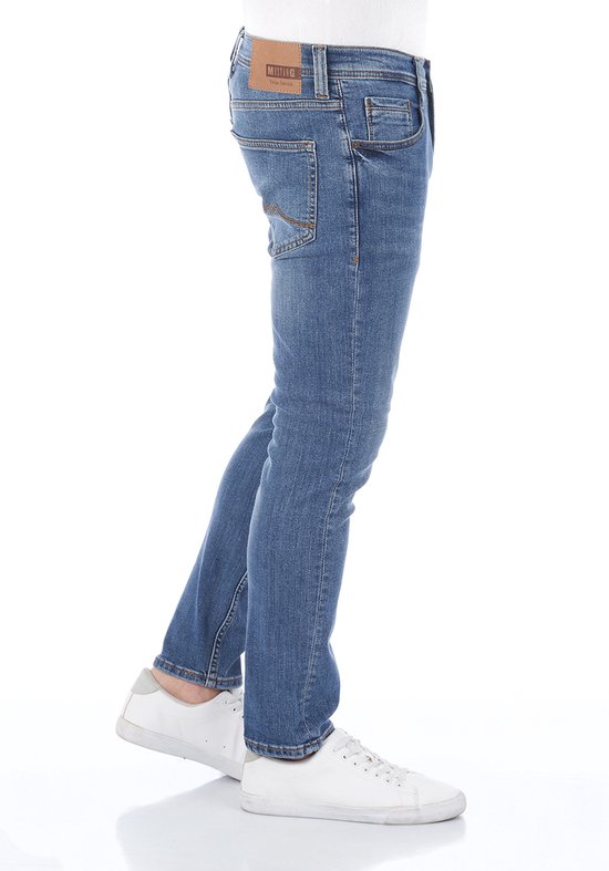 Mustang Heren Jeans Broeken Oregon tapered Fit Blauw Volwassenen Denim Jeansbroek Spijkerbroek heren