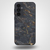 Smartphonica Telefoonhoesje voor Samsung Galaxy A54 5G met marmer opdruk - TPU backcover case marble design - Goud Grijs / Back Cover geschikt voor Samsung Galaxy A54 5G
