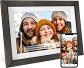 QProductz Digitale Fotolijst met Wifi - Digitale Fotolijst met Houten Frame - Fotolijst op Wifi met App Framo - 32GB - 1080P -