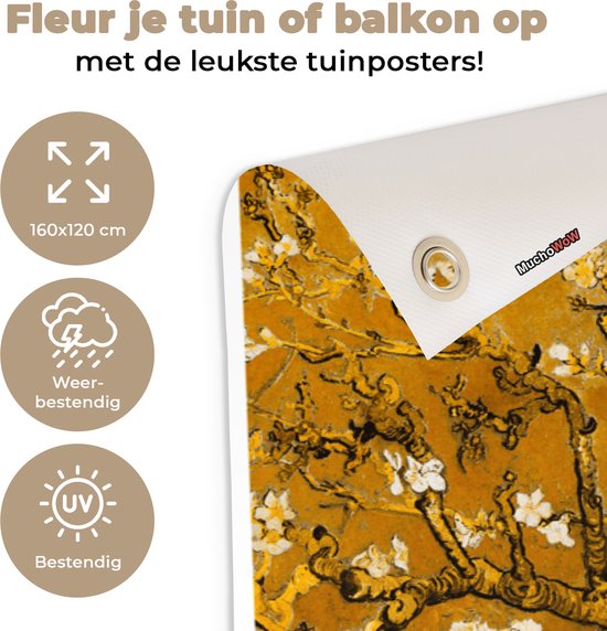 Décoration murale extérieur Van Gogh - Collage - Art - 160x120 cm - Toile jardin - Affiche extérieure