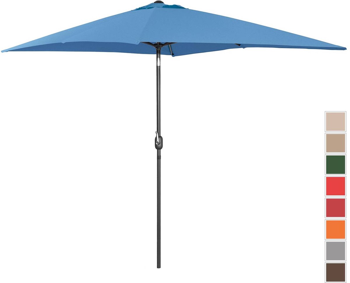 Uniprodo Parasol groot - blauw - rechthoekig - 200 x 300 cm - kantelbaar