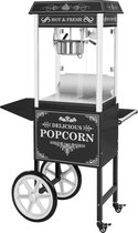 Royal Catering Popcorn Machine met onderstel - Retro-ontwerp - Zwart