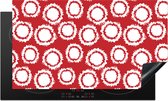 KitchenYeah® Inductie beschermer 91.2x52 cm - Stippen - Rood - Patroon - Kookplaataccessoires - Afdekplaat voor kookplaat - Inductiebeschermer - Inductiemat - Inductieplaat mat