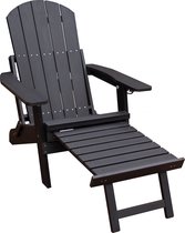 Chaise de jardin relax SenS-Line Montréal - Plastique HIPS - Zwart