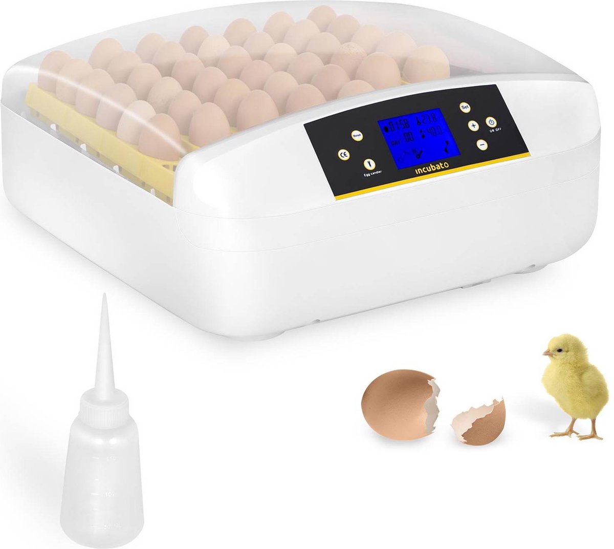 Incubato Broedmachine - 56 eieren - inclusief waterdispenser - volledig automatisch - incubator - incubato