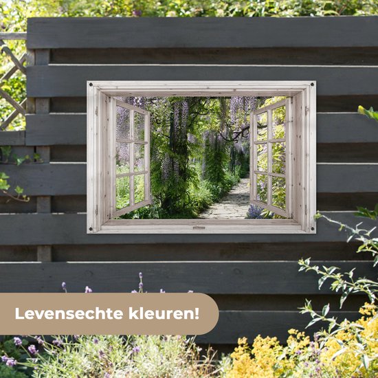 Affiche de jardin Wisteria - Fleurs - Transparentes - Arbre - Printemps - 120x80 cm - Toile de jardin