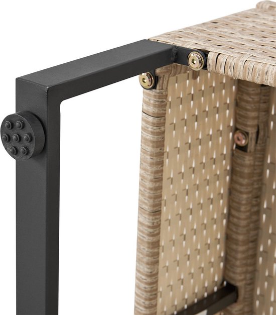 Juskys Loungeset / Tuinset Santorini - Polyrotan - Modulair - Crème - Incl. Tafel & Opbergbox