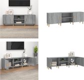 vidaXL Tv-meubel 150x30x50 cm bewerkt hout grijs sonoma eikenkleurig - Tv-kast - Tv-kasten - Tv-meubel - Hifi-meubel